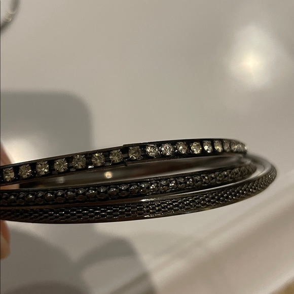 Silver Bangle Bracelet Set - Picture 2 of 4